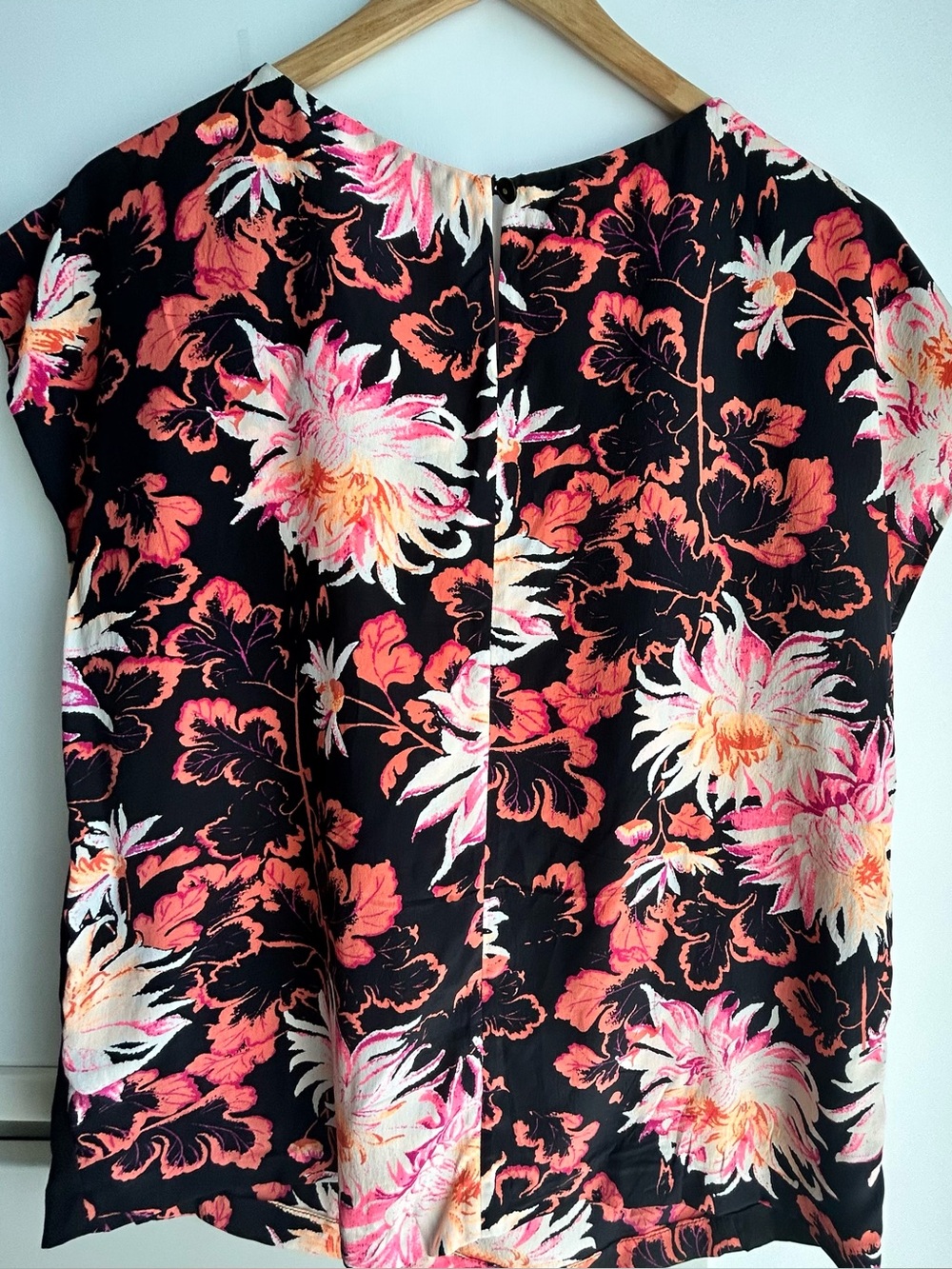 Floral Print Silk Top with Cap Sleeves from Australian brand “Marcs”